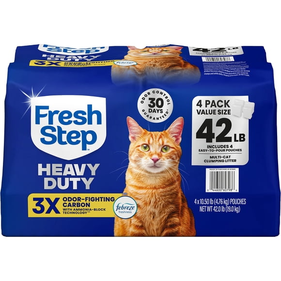 Fresh Step Heavy Duty Multi Cat Clumping Litter with Febreze Freshness, 42 lbs.