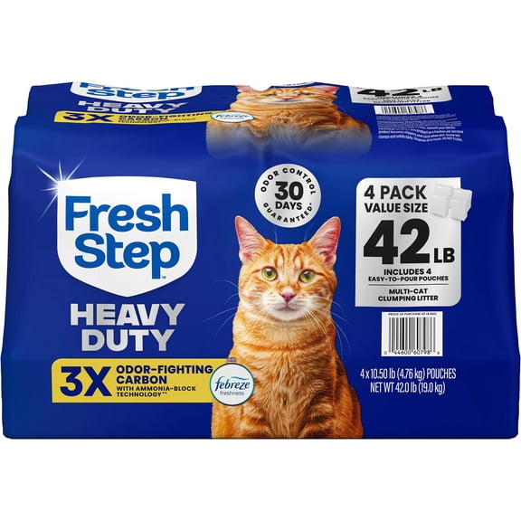 Fresh Step Heavy Duty Multi Cat Clumping Litter with Febreze Freshness, 42 lbs.