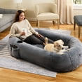 thumbnail image 2 of Snuggle Cuddler Oversized Plush Human Dog Bed, 2 of 9