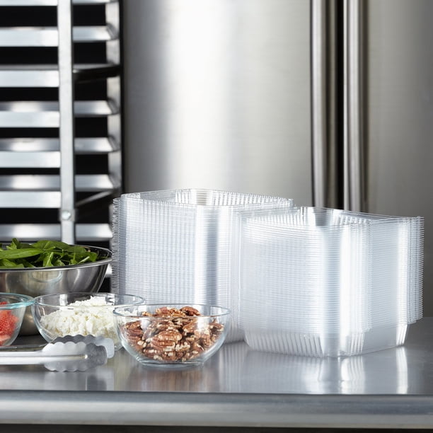 Hefty Clear Hinged Lid Plastic Container, 8