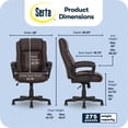 thumbnail image 3 of Serta Mid-Back Office Chair With Mesh Accents And Memory Foam, 3 of 9