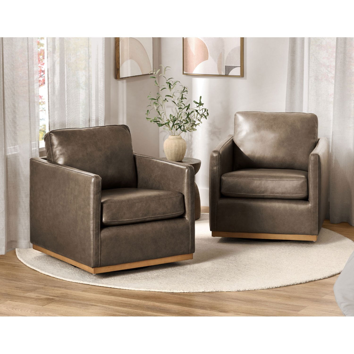 Member's Mark Modern Classic Leather Swivel Chair, Assorted Colors ...