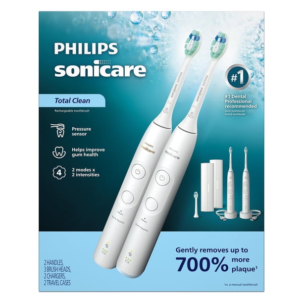 Philips Sonicare Total Clean Rechargeable Toothbrush, White