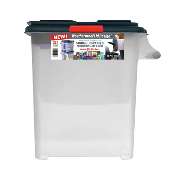 Buddeez Weatherproof Storage Container for Large Bags of Wood Pellets, Charcoal, Pet Food and More