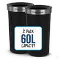 thumbnail image 1 of Simpli-Magic 16 Gallon (60L) Open Top Trash Can – Round Commercial Trash Can – Smudge-Resistant, Easy to Clean, Non-Skid Base, Plastic (2 Pack), 1 of 5