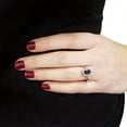 thumbnail image 5 of Oval Cut Gemstone & 0.23 CT. T.W. Diamond Halo Ring in 14K Gold, 5 of 6