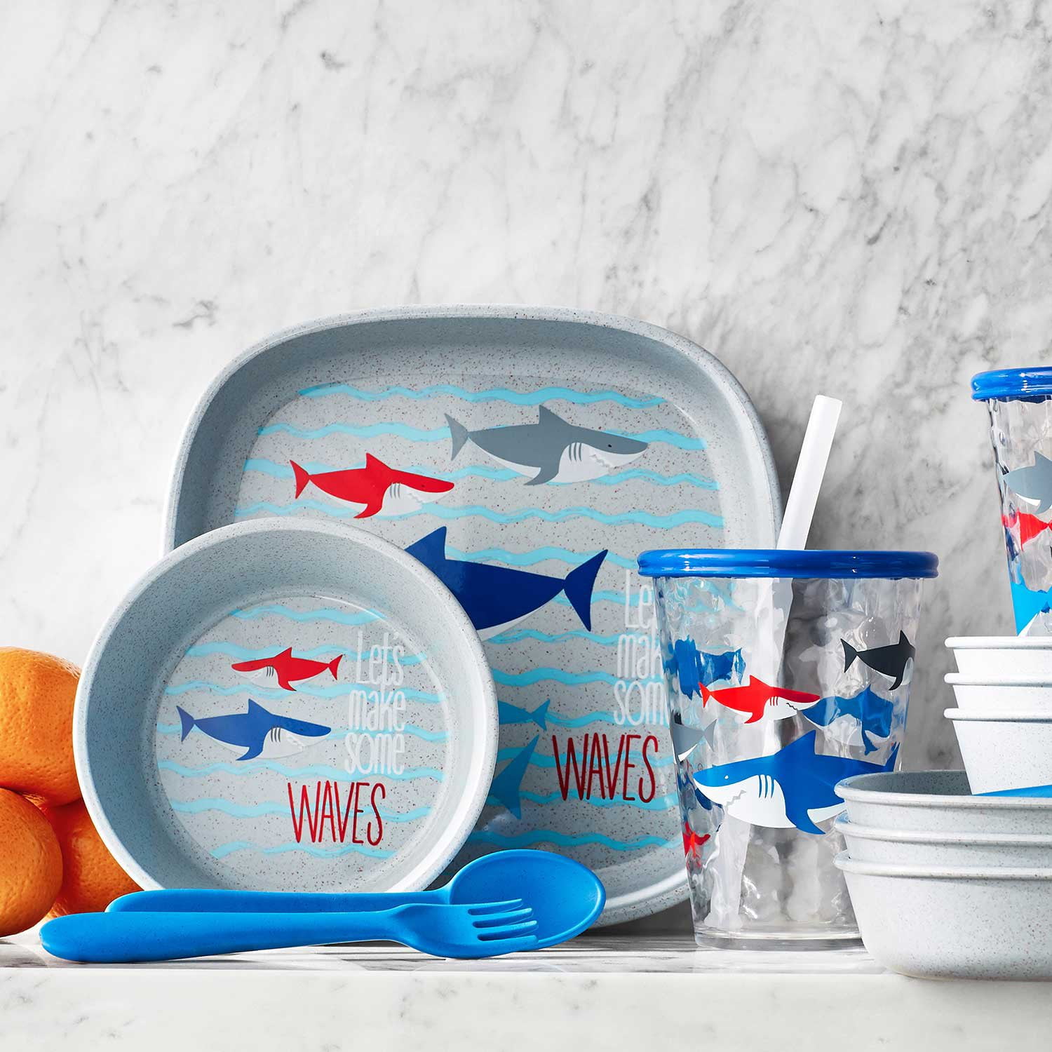 Member's Mark 20-Piece Break-resistant Wheat Straw Kids Dinnerware