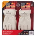 thumbnail image 1 of Plainsman Fleece-Lined Cowhide Leather Work Gloves (2 pk.), 1 of 2