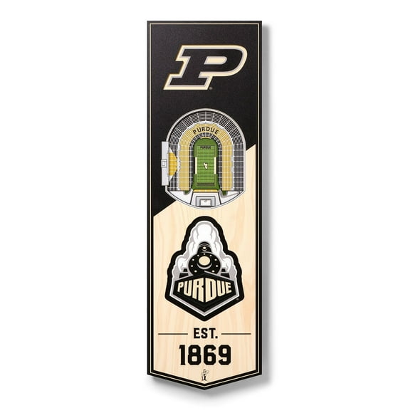 YouTheFan Purdue Boilermakers 6"x19" 3D Stadium View Banner