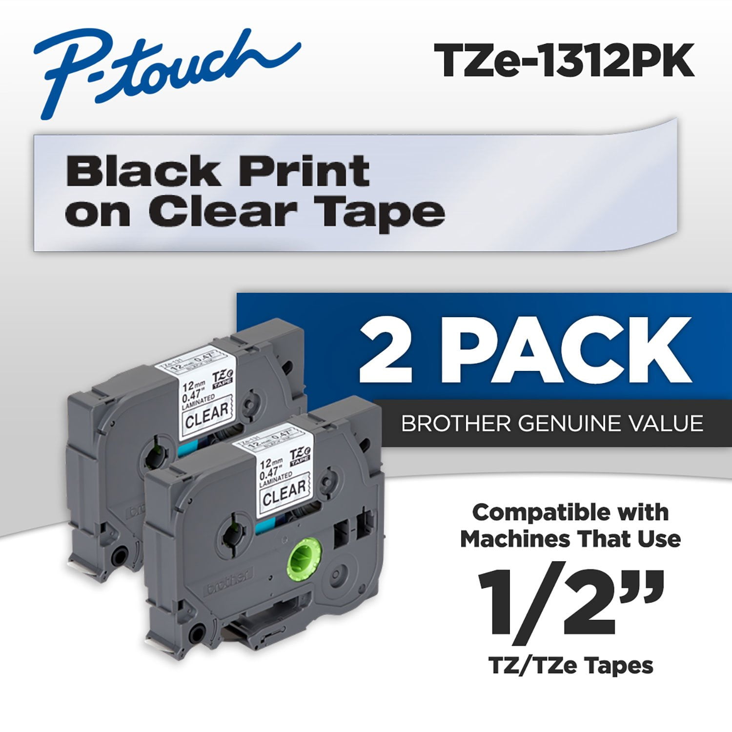 NEOUZA Cartucho De Cinta De Etiquetas TZE TZ Laminadas De 1532 X 1516 Pulgadas Compatible Para Brother P Touch Paquete De 5