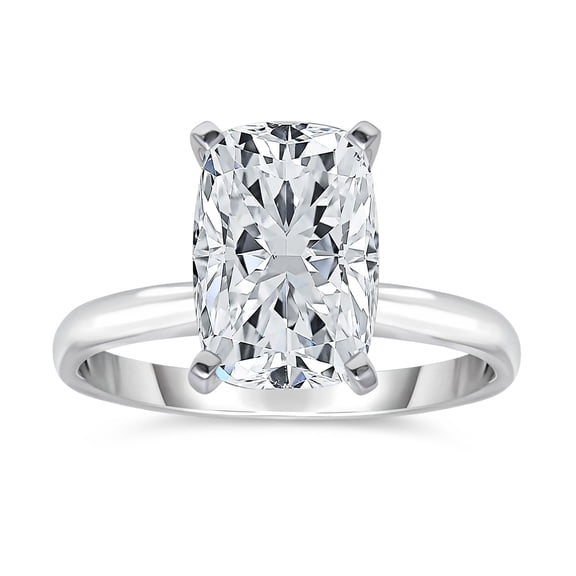 Lab Created Elongated Cushion Cut Diamond Ring