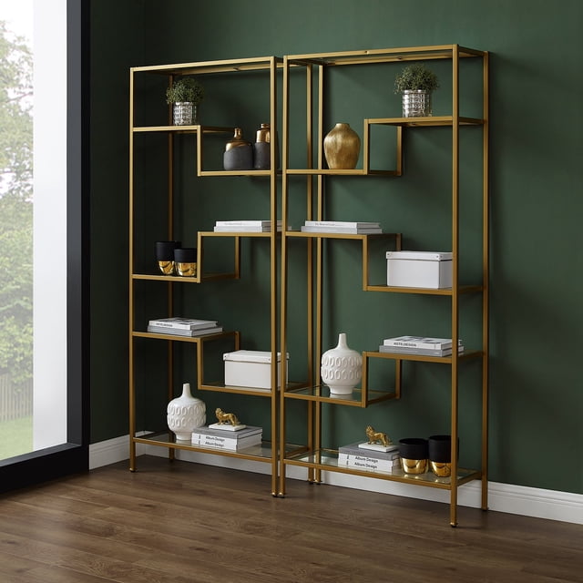 Crosley Sloane 2-Piece Etagere Bookcase Set