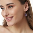 thumbnail image 3 of Emerald Cut Gemstone Dangle Earrings in 14K Gold, 3 of 4