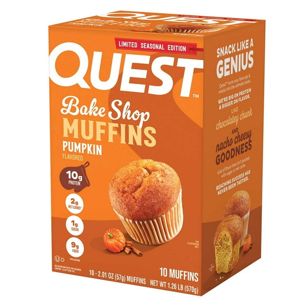 Quest Bake Shop 10g Protein Muffins, Pumpkin, 2.01 oz., 10 pk