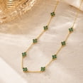 thumbnail image 6 of Lab Emerald Flower Station Necklace in 14K Gold, 6 of 6