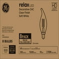 thumbnail image 3 of GE Relax HD LED 60 Watt Replacement Soft White, CA11 Deco - Candle Bulbs 8 pack, 3 of 9