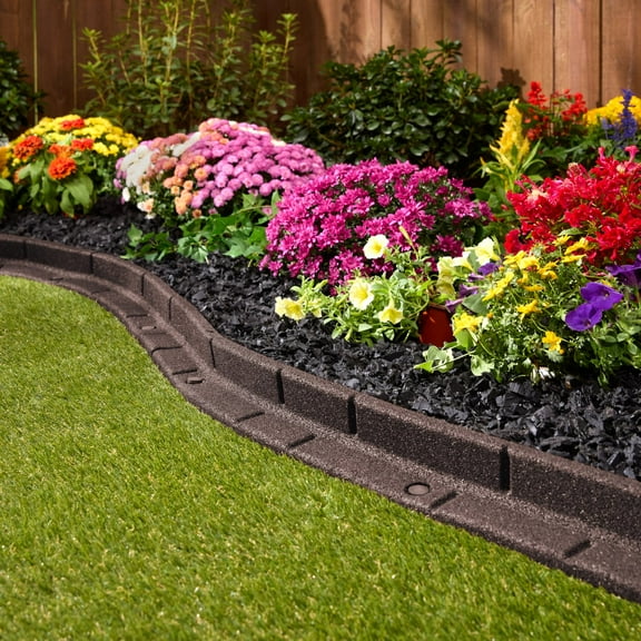 GroundSmart 4' Roman Brick Rubber Landscape Edging, 6pk