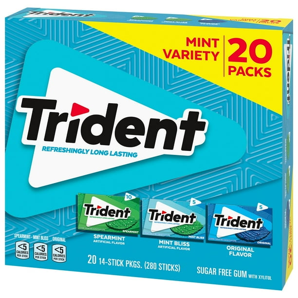 Trident Mint Variety Pack Sugar Free Gum 14 pcs., 20 pk