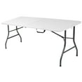 thumbnail image 1 of Cosco Deluxe 6' x 30" Fold-in-Half Blow Molded Folding Table, White Speckle, 1 of 9