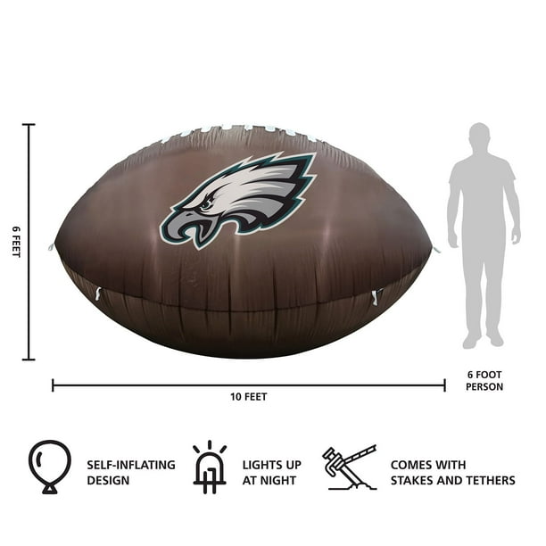 eagles inflatable football helmet Philadelphia Team Lawn Get ready for football and inflatable fun with the Team Pride Inflatable Helmet NFL 7 ft. Philadelphia Eagles