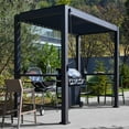 thumbnail image 1 of Mirador 5' x 10' Aluminum Grill Pergola w/ Louvered Roof & Bar Table, 1 of 10