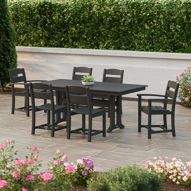 POLYWOOD Gulf Shores Farmhouse Trestle Dining Set, 7pc - Samsclub.com