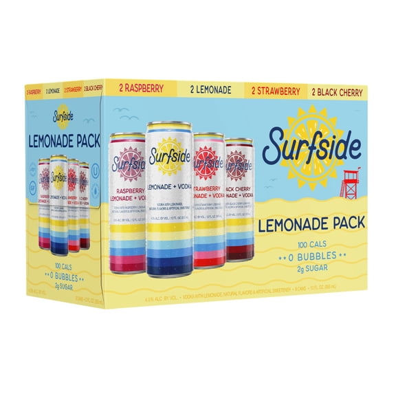 Surfside Vodka Lemonade Cocktail Variety Pack, 12 fl. oz. can, 8 pk.