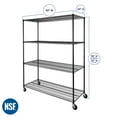 thumbnail image 3 of Seville Classics MEGA RACK 4-Tier NSF Steel Wire Shelving, 60" x 24" x 76" H, 3 of 17