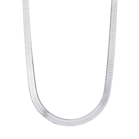 Italian Sterling Silver Herringbone Chain Necklace