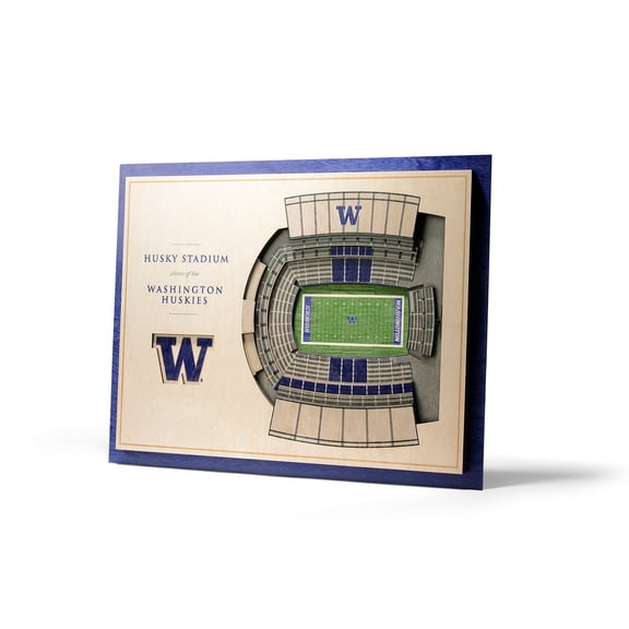 YouTheFan Washington Huskies 17"x13" 3D 5 Layer Stadium View Wall Art