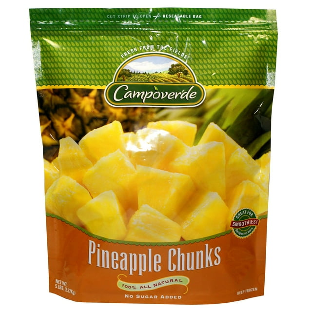 Campoverde Pineapple Chunks, Frozen 5 lbs.