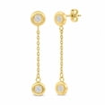 thumbnail image 1 of Diamond Cut Bezel Dangle Earrings in 14K Gold, 1 of 9