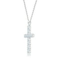 thumbnail image 4 of Lab Created Round Cut Cross Diamond Pendant Necklace in 18K Gold, 4 of 7