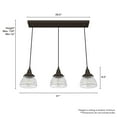 thumbnail image 4 of Hunter Cypress Grove Glass 3 Light Pendant Light Fixture, Round Cluster and Linear Cluster, 4 of 9