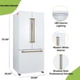 thumbnail image 11 of Hamilton Beach 17.7 Cu. Ft. French Door Refrigerator, Frost-Free, White with Brushed Gold Handles, 11 of 14
