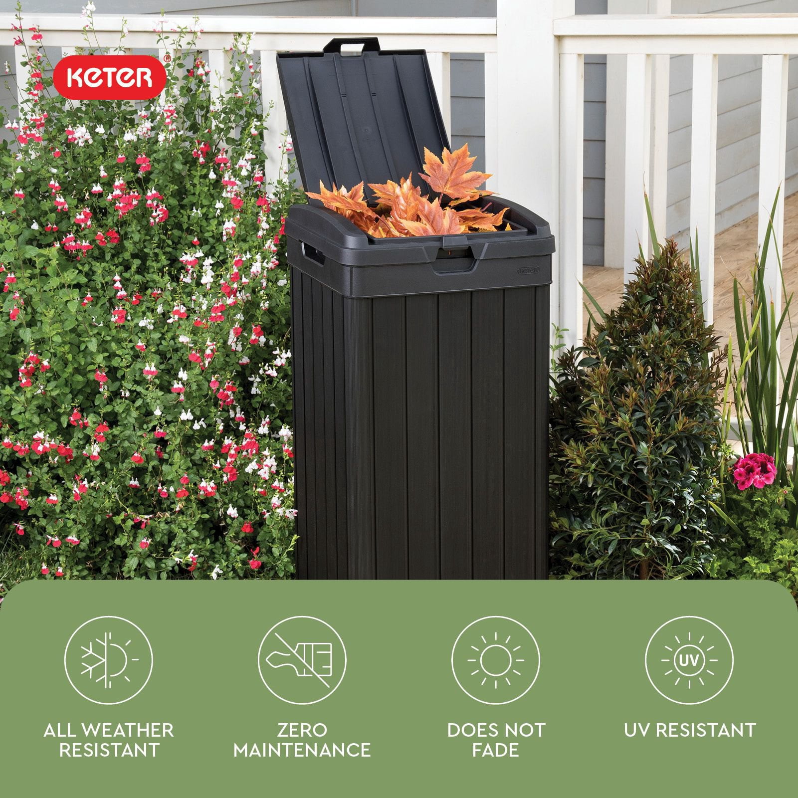 Keter Outdoor Trash Can Graphite Gray - Samsclub.com