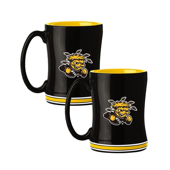 Logo Brands Wichita State Shockers 14oz Relief Mug Set