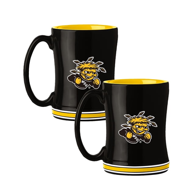 Logo Brands Wichita State Shockers 14oz Relief Mug Set