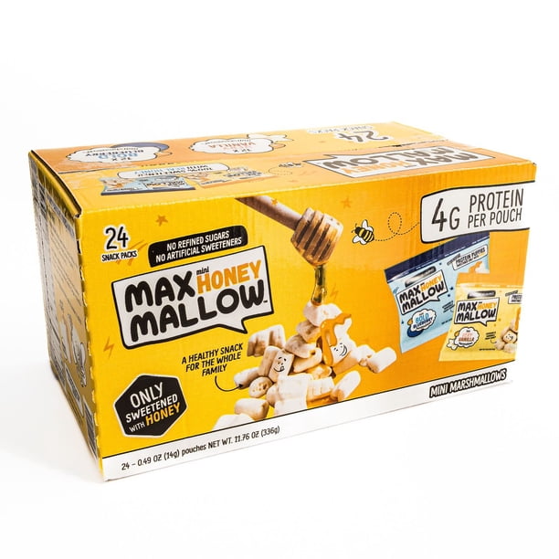 Max Mallow, Mini Honey Protein Marshmallows, Variety Pack, 0.49 oz