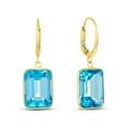 thumbnail image 2 of Emerald Cut Gemstone Dangle Earrings in 14K Gold, 2 of 5