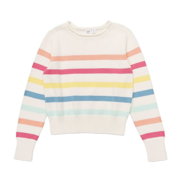 T-shirt GAP KIDS Fille - Manches Longues 100% Coton - Blanc Taille XS (4-5 Ans) - Occasion Très Bon état