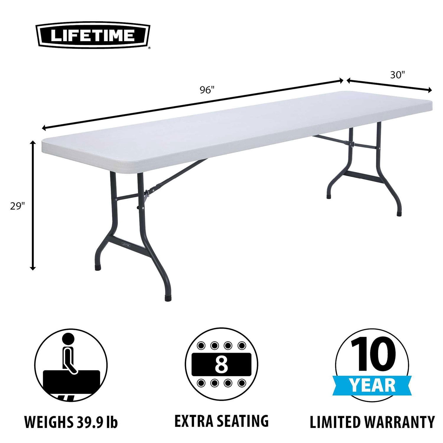 Lifetime Combo - 4 8' Commercial Grade Non-Nesting Folding Tables