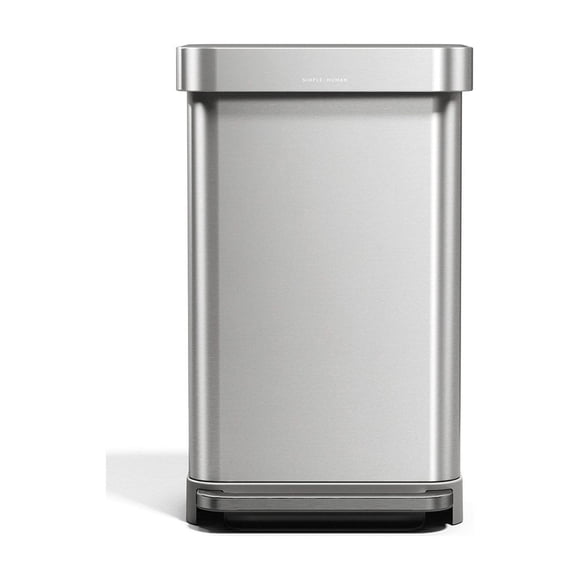 Simplehuman 45L Step trash Can Stainless Steel with Grey Lid and Smoke Pedal