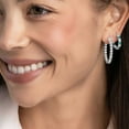 thumbnail image 6 of Lab Created Gemstone Huggie Hoop Earrings in Sterling Silver, 6 of 6