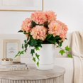 thumbnail image 3 of Artificial 26" Hydrangeas with Mixed Ivy in Ceramic Planter - White, Blue, or Pink, 3 of 5
