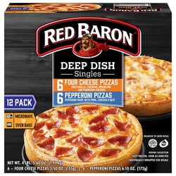 Red Baron Deep Dish Singles Pizza Combo, 12 pk