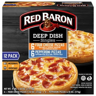 Red Baron Pepperoni & Four Cheese Deep Dish Singles Frozen Personal Pizza Combo, 69.60 oz., 12 PK