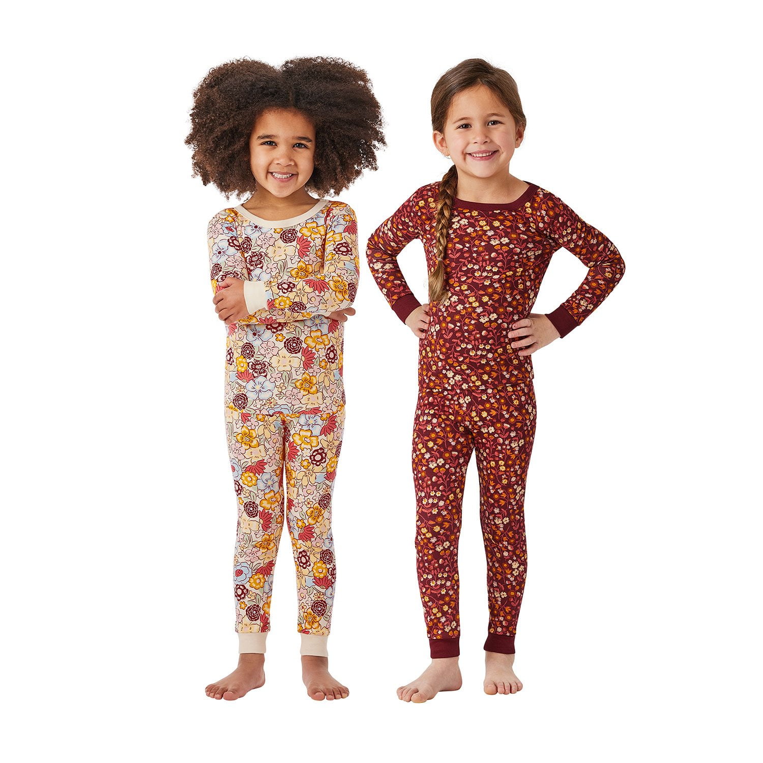 Member's Mark Toddler Girls 4-Piece Organic Cotton Pajama Set