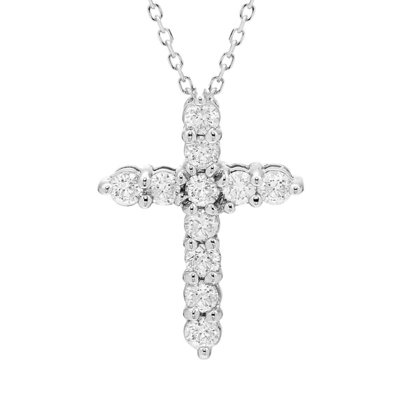 0.50 CT.T.W. Lab Created Round Cut Diamond Cross in 14K Gold