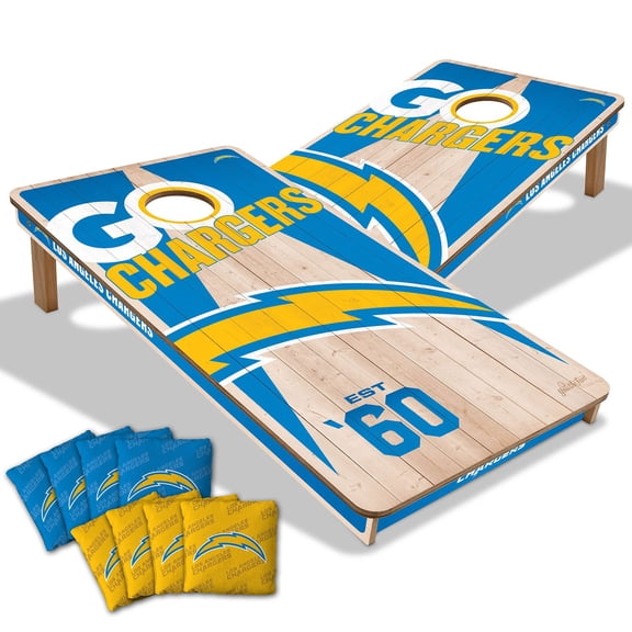 YouTheFan Los Angeles Chargers 2'x4' Cornhole Board Set